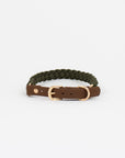 Green braided rope collar