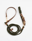 forest green rope leash and dog collar
